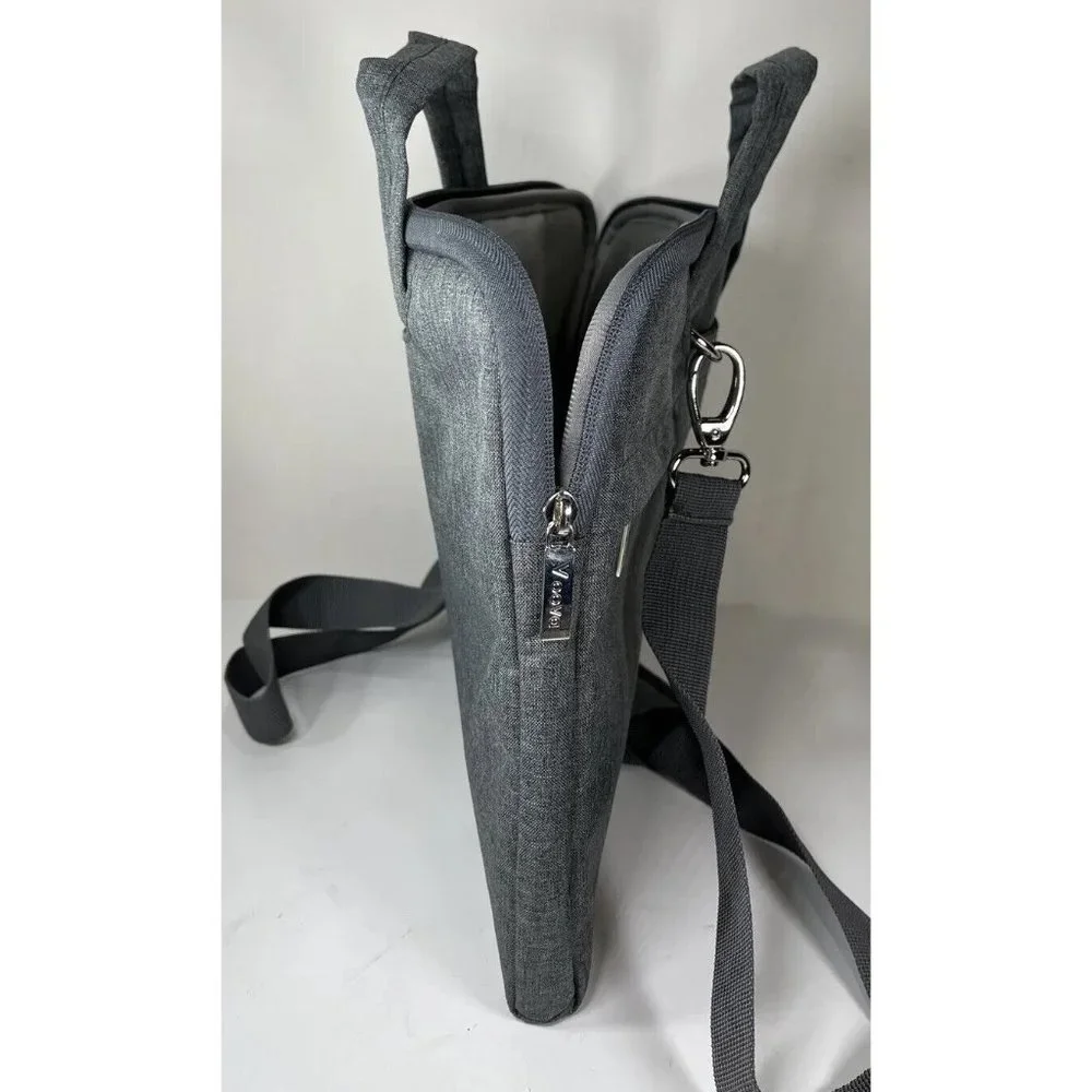 Voova Gray Padded Notebook Sleeve Bag with Strap
